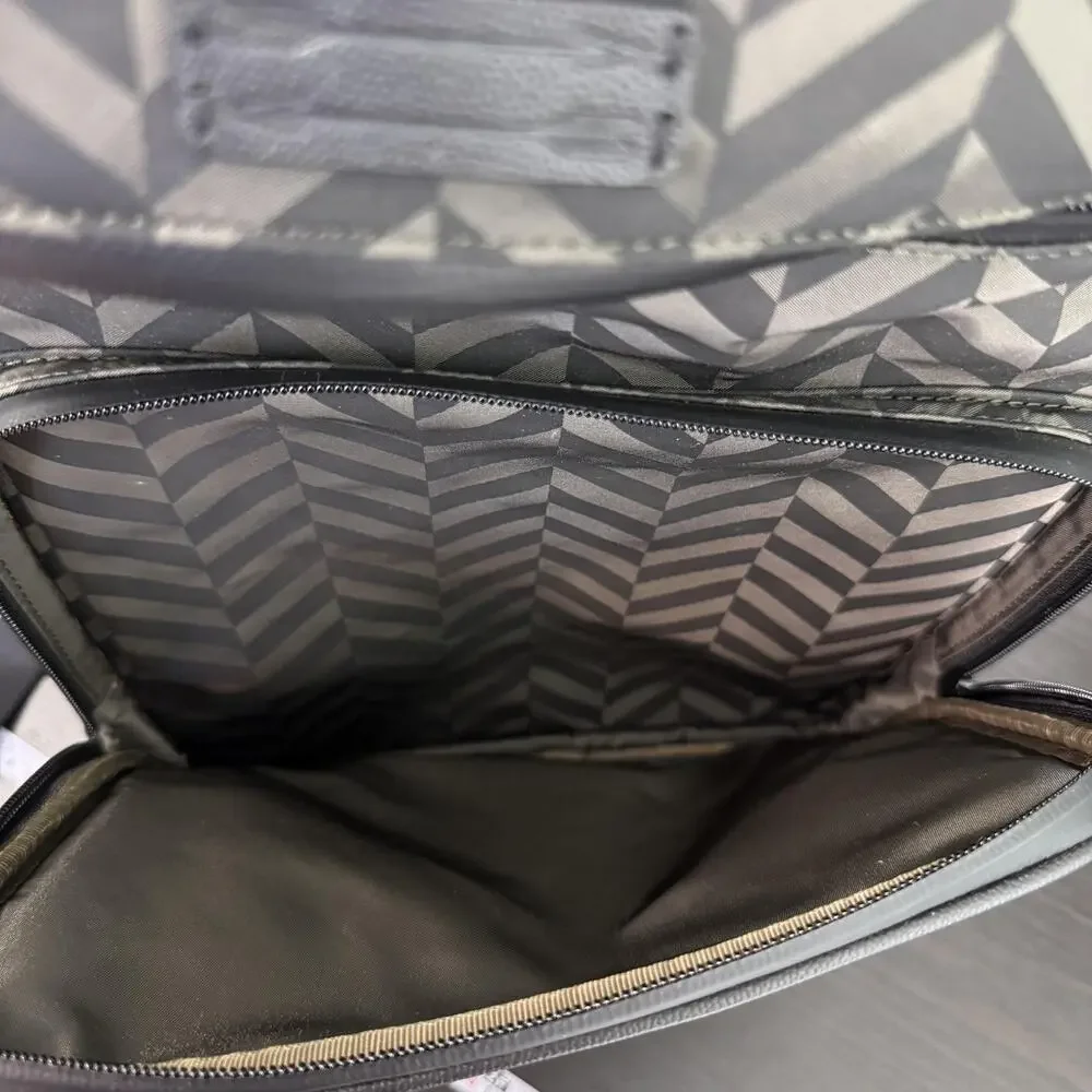 Uri Minkoff Stanton Backpack Laptop Bag Chevron Nylon Black Travel School NEW